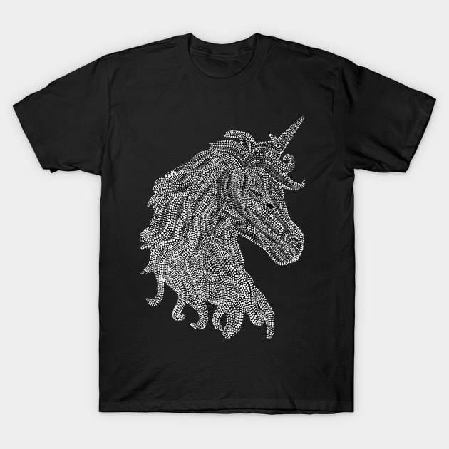 Mythical Unicorn - Black & White T-Shirt by Amy Diener